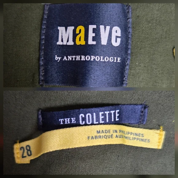 Anthropologie Maeve The Colette Crop Wide-Leg Pants Olive Green - Picture 9 of 14